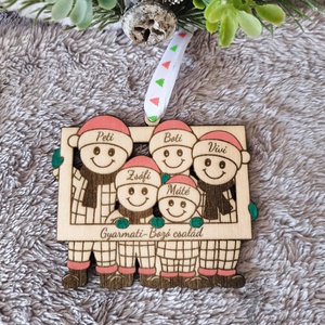 Családi karácsonyi dísz, névre szóló, személyreszabott - Meska.hu