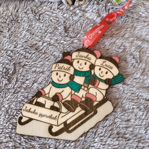 Családi karácsonyi dísz, névre szóló, személyreszabott - Meska.hu