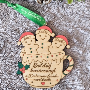 Családi karácsonyi dísz, névre szóló, személyreszabott - Meska.hu