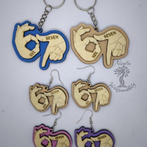 67 sixseven kulcstartó vagy fülbevaló ajándék - Meska.hu