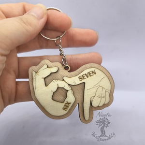 67 sixseven kulcstartó vagy fülbevaló ajándék - táska & tok - kulcstartó & táskadísz - kulcstartó - Meska.hu