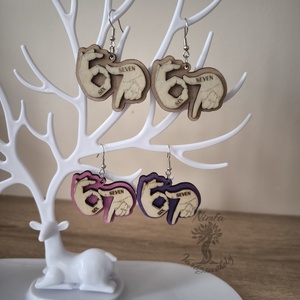 67 sixseven kulcstartó vagy fülbevaló ajándék - táska & tok - kulcstartó & táskadísz - kulcstartó - Meska.hu