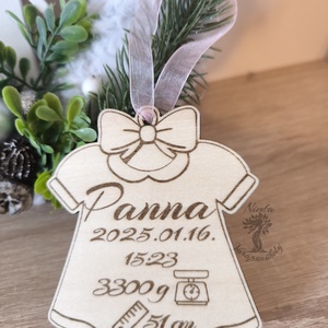 Baba születési adatok karácsonyfadísz, baba első karácsonya - karácsony - karácsonyi lakásdekoráció - karácsonyfadíszek - Meska.hu