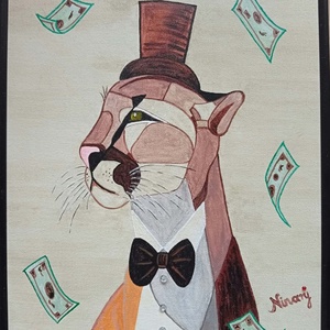 The Real Boss című- eredeti akril festmény-30X40 cm, Művészet, Festmény, Akril, Festészet, MESKA