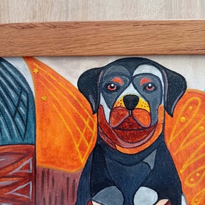 Besties című eredeti, szignózott, akril festmény keretben, 30X40 cm - művészet - festmény - akril - Meska.hu