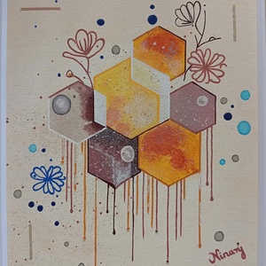 Latte Macchiato című eredeti, akril, szignózott Ninary festmény keretben, 30X40 cm, Művészet, Festmény, Akril, Festészet, MESKA