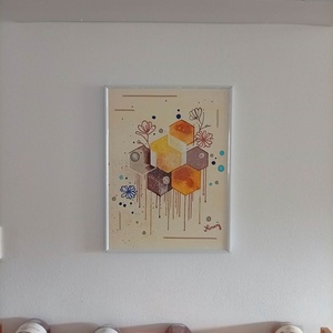 Latte Macchiato című eredeti, akril, szignózott Ninary festmény keretben, 30X40 cm - művészet - festmény - akril - Meska.hu
