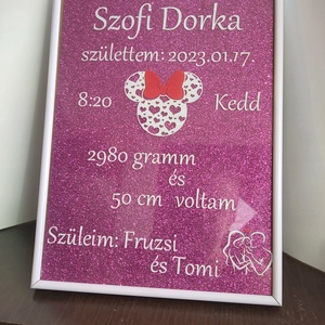 Baba születési falikép, emlékőrző  - otthon & életmód - babaszoba, gyerekszoba - babaszoba kép - Meska.hu