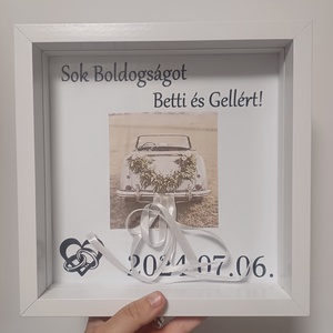 Egyedi pénzátadó képkeret  - esküvő - emlék & ajándék - nászajándék - esküvői pénzátadó képkeret - Meska.hu