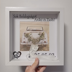 Egyedi pénzátadó képkeret , Esküvő, Emlék & Ajándék, Nászajándék, Esküvői pénzátadó képkeret, Decoupage, transzfer és szalvétatechnika, Fotó, grafika, rajz, illusztráció, MESKA