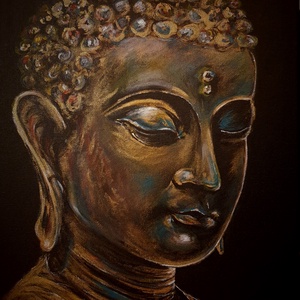 Buddha festmény , Művészet, Festmény, Akril, Festészet, MESKA