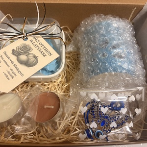 Ajándékcsomag kék - otthon & életmód - gyertya, illat, aroma - illatviasz - Meska.hu