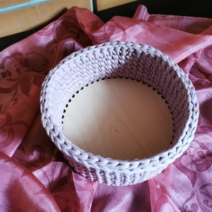 Kosár faalapra 21cm - otthon & életmód - tárolás & rendszerezés - tárolókosár - Meska.hu