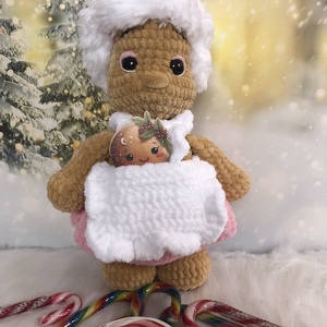 Mézeskalács plüss, Karácsony, Karácsonyi lakásdekoráció, Karácsonyi manók, figurák, Horgolás, MESKA