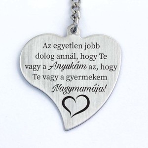 Gyermekem Nagymamája Is Gravírozott Szív Kulcstartó, Táska & Tok, Kulcstartó & Táskadísz, Kulcstartó, , MESKA