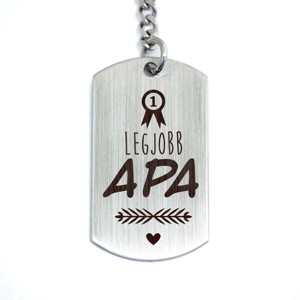 Legjobb Apa acél medálos kulcstartó - táska & tok - kulcstartó & táskadísz - kulcstartó - Meska.hu