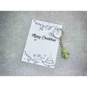 Merry Christmas zöld angyal medálos kulcstartó, Táska & Tok, Kulcstartó & Táskadísz, Kulcstartó, , MESKA