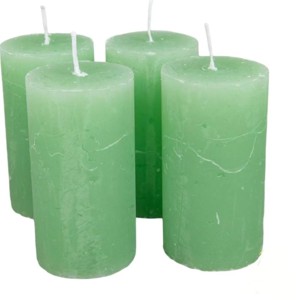 Rusztikus gyertya 50 x 90 mm - menta szett, Kellékek & szerszámok, Vegyes alapanyag, Dekorációs gyertya, , MESKA