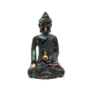 Réz figura Buddha kék arany 9x5,5cm - Meska.hu