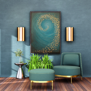 Örvény Absztrakt metál  akril festmény - művészet - festmény - akril - Meska.hu