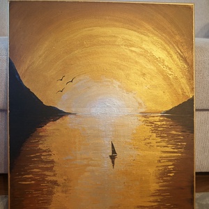 Akril festmény metál effekttel - művészet - festmény - akril - Meska.hu