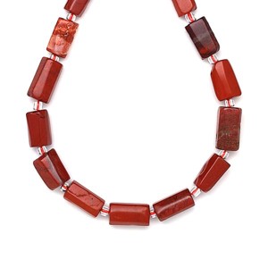 Jáspis vörös hengerszerű 6-8x10-12mm  ékszerkészítő alapanyag (füzér), Kellékek & szerszámok, Ásvány alapanyag, Ásványfüzér, , MESKA