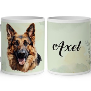 Névvel kérhető - Németjuhász portré mintás bögre, Otthon & Életmód, Konyhafelszerelés, tálalás, Tálalás, Bögre & Csésze, , MESKA