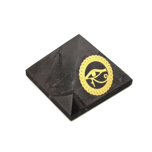 Shungit piramis Hórusz szeme arany matricás 6cm, Kellékek & szerszámok, Ásvány alapanyag, Shungit piramis, , MESKA