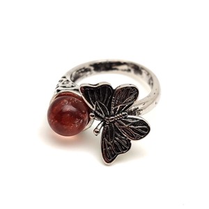 Védelmező hematoid ásvány gyűrű állítható 8mm, Ékszer, Gyűrű, , MESKA