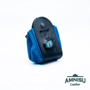 Fekete - világoskék sárkányszemes bőr 2in1 szütyő és kockatálca - Ryen, Játék & Sport, Szerepjáték, , MESKA