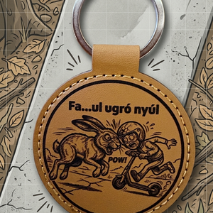 Fa...ul ugró nyúl kulcstartó, Táska & Tok, Kulcstartó & Táskadísz, Kulcstartó, Gravírozás, pirográfia, MESKA
