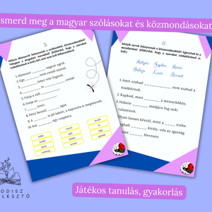 Szólások, közmondások gyakorlófüzet I.  - Meska.hu