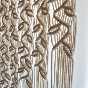 Egyedi levélmintás makramé függöny - otthon & életmód - lakástextil - függöny és kiegészítő - függöny - Meska.hu