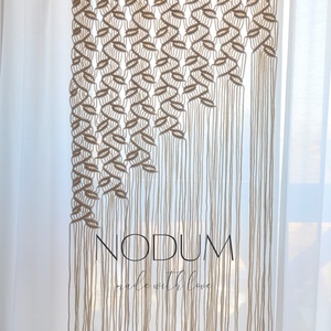 Egyedi levélmintás makramé függöny - otthon & életmód - lakástextil - függöny és kiegészítő - függöny - Meska.hu