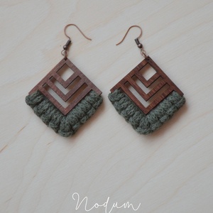 Makramé fülbevaló (Terra kollekció), Esküvő, Ékszer, Fülbevaló, Csomózás, MESKA