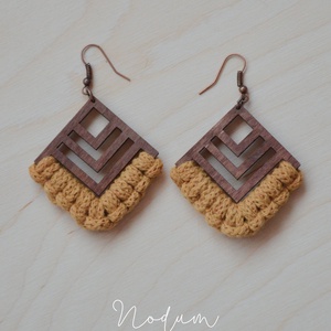 Makramé fülbevaló (Terra kollekció), Esküvő, Ékszer, Fülbevaló, Csomózás, MESKA