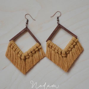 Makramé fülbevaló (Terra kollekció), Esküvő, Ékszer, Fülbevaló, Csomózás, MESKA