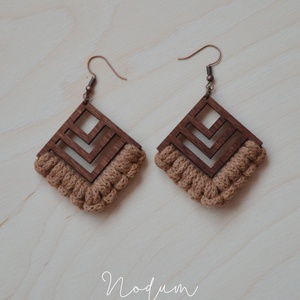 Makramé fülbevaló (Terra kollekció), Esküvő, Ékszer, Fülbevaló, Csomózás, MESKA