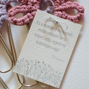 Százszorszép könyvjelző (sötét rózsaszín) - könyv & zene - könyvjelző - Meska.hu