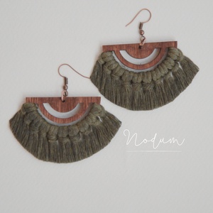 Makramé fülbevaló (Terra kollekció), Esküvő, Ékszer, Fülbevaló, Csomózás, MESKA