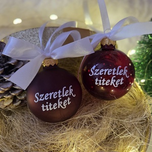 Karácsonyi üveg gömb - karácsony - karácsonyi lakásdekoráció - karácsonyfadíszek - Meska.hu