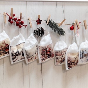 Adventi naptár, zsákok - karácsony - adventi díszek - adventi naptár - Meska.hu