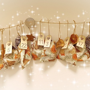 Adventi naptár, narancsos - karácsony - adventi díszek - adventi naptár - Meska.hu