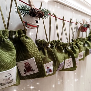 Adventi naptár, juta zsákok - Meska.hu