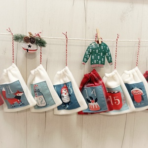 Adventi naptár polár zsákok - karácsony - adventi díszek - adventi naptár - Meska.hu