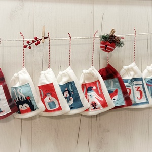 Adventi naptár polár zsákok - karácsony - adventi díszek - adventi naptár - Meska.hu