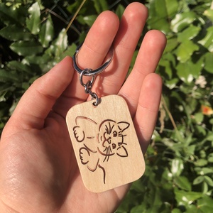 Cicás Kulcstartó/Táskadísz, Táska & Tok, Kulcstartó & Táskadísz, Táskaakasztó, Famegmunkálás, MESKA