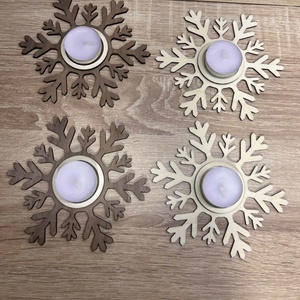 Hópehely gyertya tartó - Meska.hu