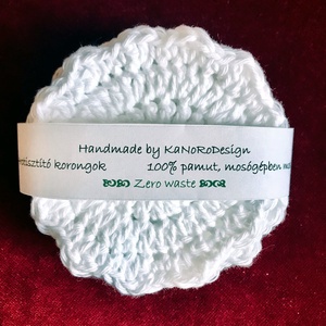 Nowaste arctisztító korong sminklemosó pamut kézzel horgolt fehér 100% pamut mosható környezetbarát öko termék  - szépségápolás - arcápolás - arctisztító korong - Meska.hu