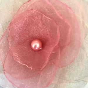 Tüll és organza virág hajpáni handmade pink esküvői keresztelőre alkalomra ünnepre baba fotózásra - esküvő - hajdísz - hajpánt - Meska.hu